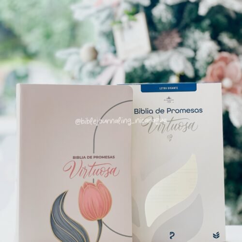 Biblia de Promesa RVR-1960, Virtuosa, Letra gigante, Piel especial, Crema