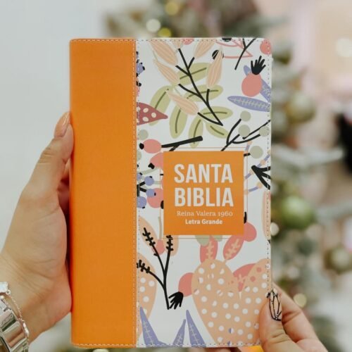Biblia RVR 1960 - Letra Grande - Tamaño manual - Naranja claro