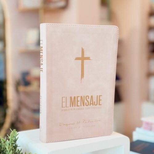 Biblia El Mensaje Letra Grande Tapa Simil Piel Oro Rosa
