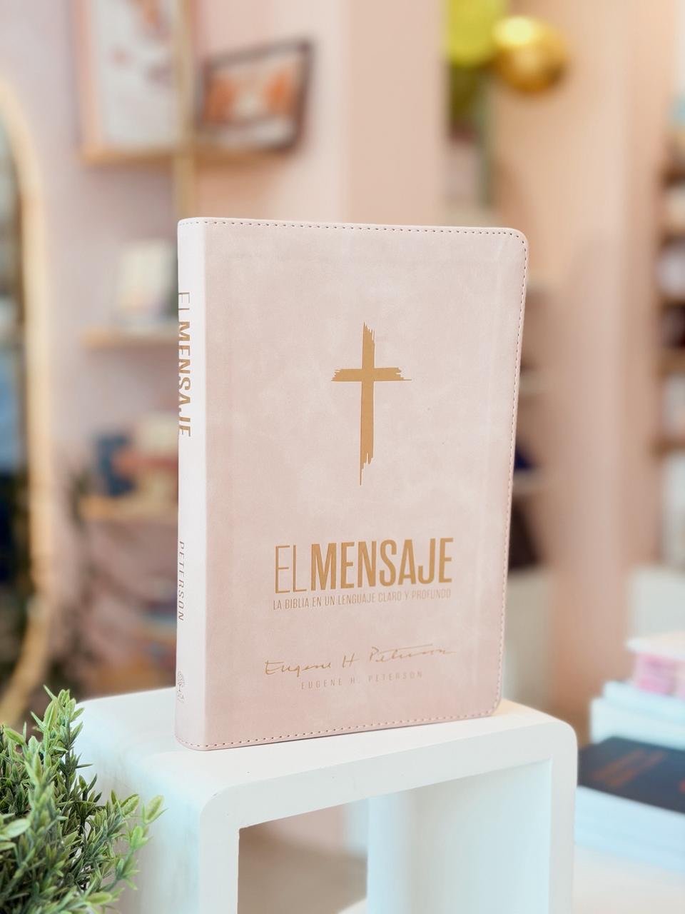 Biblia El Mensaje Letra Grande Tapa Simil Piel Oro Rosa
