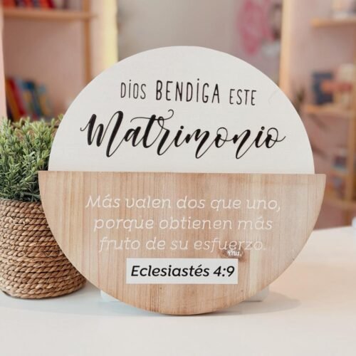 Cuadro Celebración Dios bendiga este Matrimonio / Eclesiastés 4:9