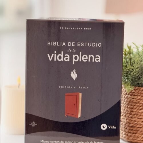 Biblia de Estudio de la Vida Plena RV1960, imit piel , café