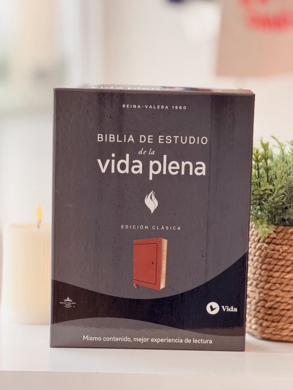 Biblia de Estudio de la Vida Plena RV1960, imit piel , café