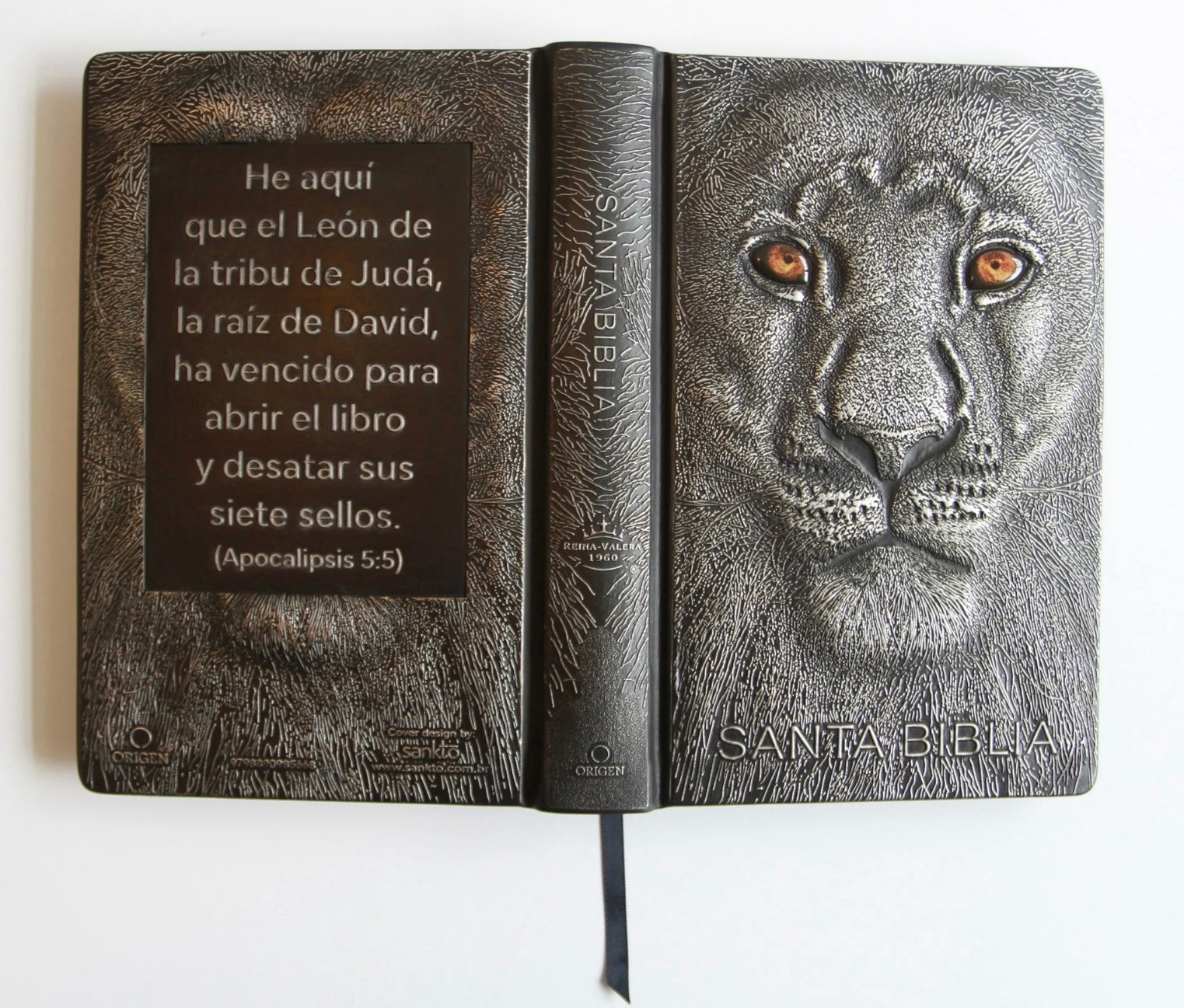 Biblia León de Judá Edición Especial RV1960, tapa dura negro con índice - Image 3