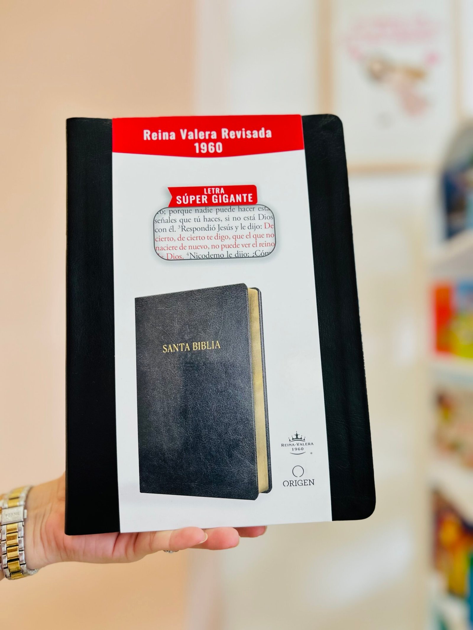 Biblia Reina Valera Revisada 1960 letra súper gigante, símil piel negro
