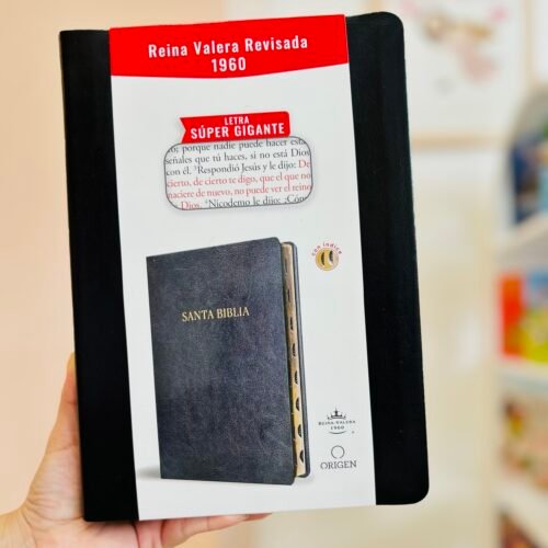Biblia Reina Valera Revisada 1960 letra súper gigante, símil piel negra con índice
