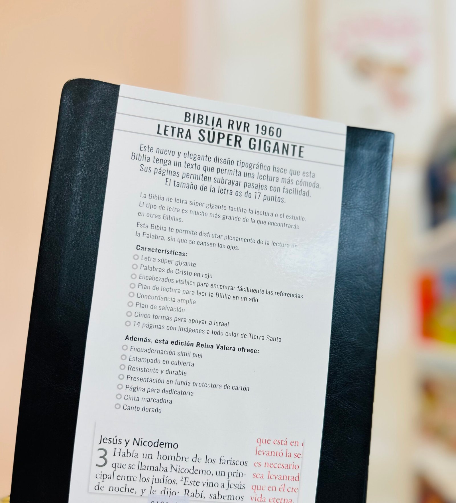 Biblia Reina Valera Revisada 1960 letra súper gigante, símil piel negro - Image 7