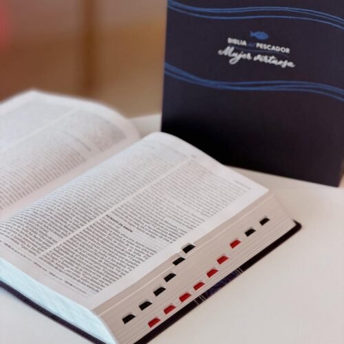 RVR 1960 Biblia del pescador, Mujer virtuosa, floral, símil piel con índice